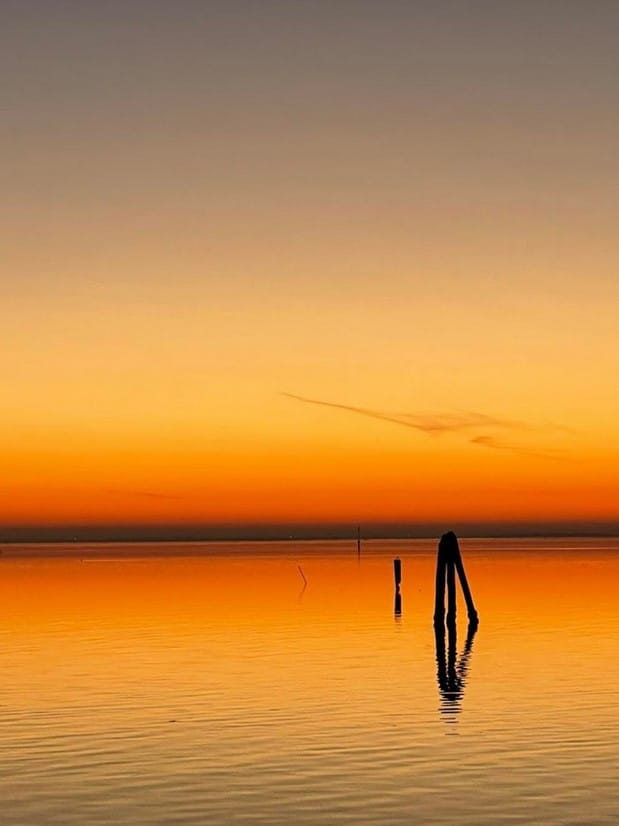 laguna di Venezia al tramonto