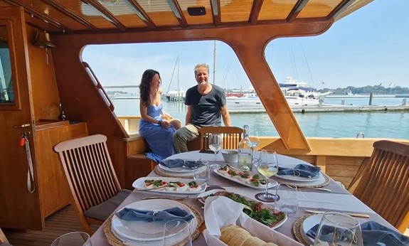 Lunch in boat Venice Italy VivoVenetia
