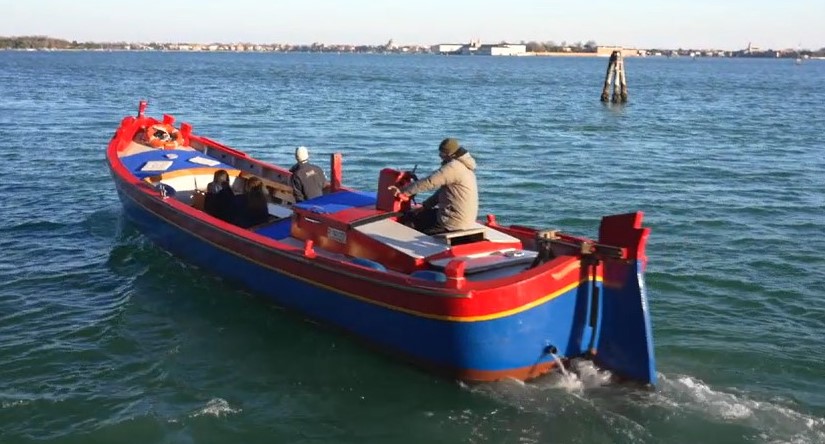 venice wedding proposal bragozzo on water