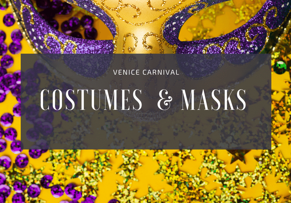 Costume and mask of Venice Carnival in Italy